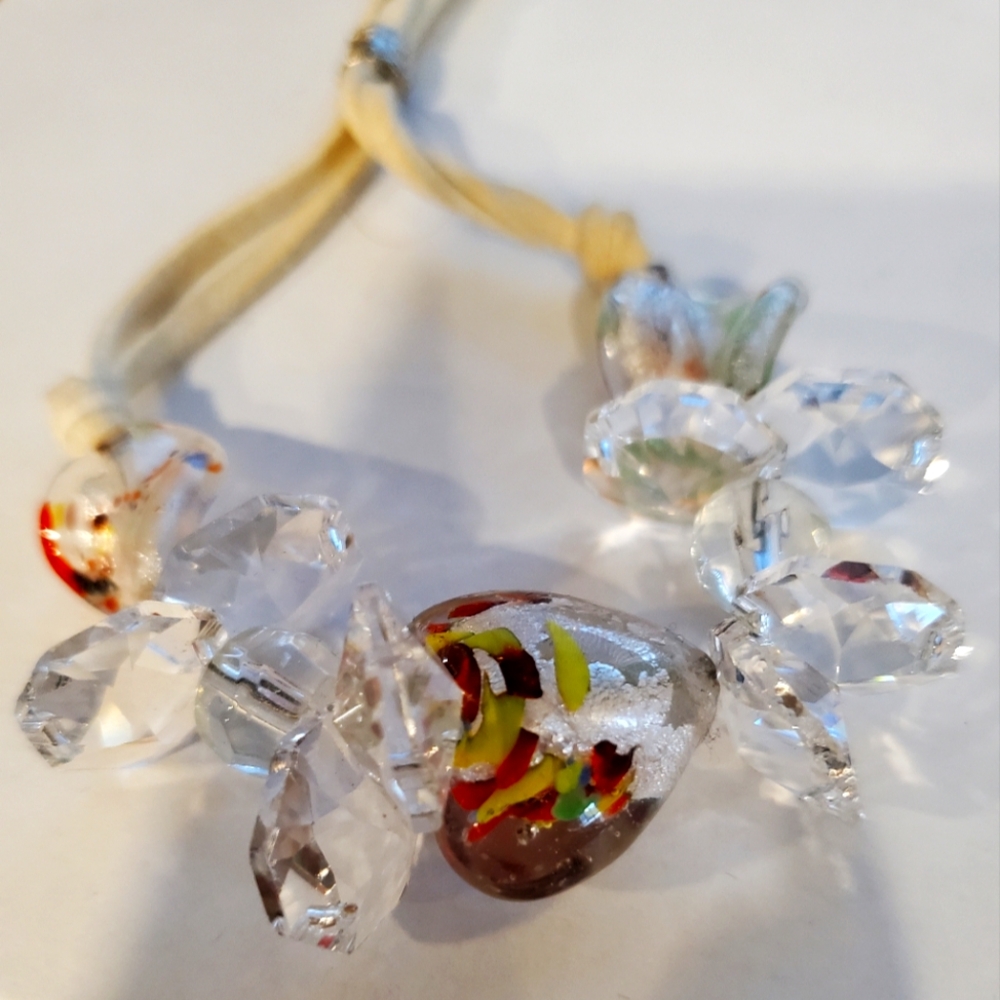 Elegant Crystal and Glass Bracelet